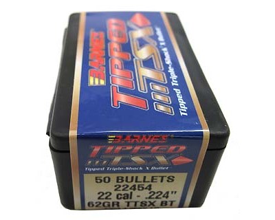 22 Caliber .224" 62gr TTSX BT /50 (Bullets for Reloading)
