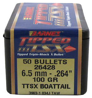 6.5mm .264" 100gr TTSX BT /50 (Bullets for Reloading)