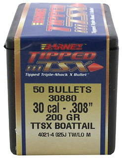 30 Caliber .308" 200gr LRX BT /50 (Bullets for Reloading)