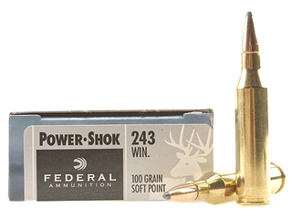 243 Winchester by Federal 243 Win, 100gr, Power Shok Soft Point, (Per 20)