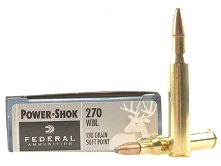 270 Winchester by Federal 270 Win, 130grain, Power Shok Soft Point, (Per 20)