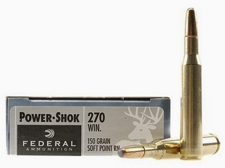 270 Winchester by Federal 270 Win, 150grain, Power Shok Soft Point Round Nose, (Per 20)