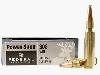 308 Winchester by Federal 308 Win, 180gr, Power Shok Soft Point, (Per 20)