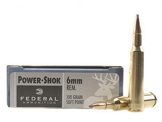 6mm Remington by Federal 6mm Rem, 100gr, Power Shok Soft Point, (Per 20)