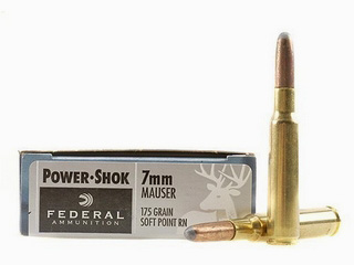7mm Mauser by Federal 7mm Mauser, 175gr, Power Shok Soft Point Round Nose, (Per 20)