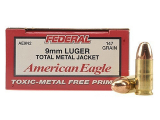 9mm Luger by Federal 9mm Luger, 147gr, Total Metal Jacket, (Per 50)