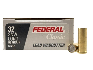 32 Smith & Wesson Long by Federal 32 S&W Long, 98gr, Lead Wadcutter, (Per 20)