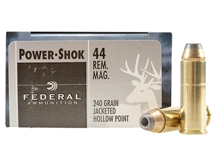 44 Remington Magnum by Federal 44 Rem Mag, 240gr, HiShok Jacketed Hollow Point, (Per 20)