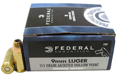 9mm Luger by Federal 9mm Luger, 115gr Hi-Shok, Jacketed Hollow Point, (Per 20)