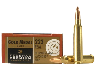 223 Remington by Federal 223 Remington Gold Medal Match 69gr Sierra MatchKing, BTHP (Per 20)
