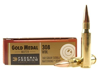 308 Winchester by Federal 308 Win, 168gr, Sierra MatchKing Boat Tail Hollow Point, (Per 20)