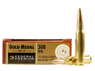 308 Winchester by Federal 308 Win, 175gr, Sierra MatchKing Boat Tail Hollow Point, (Per 20)