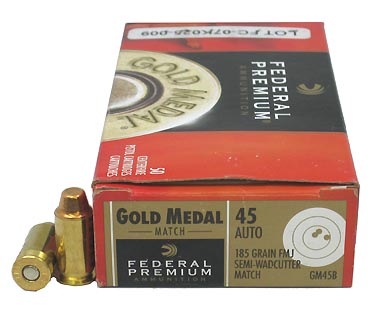 45 Automatic by Federal 185gr FMJ-SWC Match/50