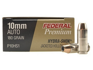 Premium Hydra-Shok 10mm, 180-Grain JHP (Per 20) by Federal