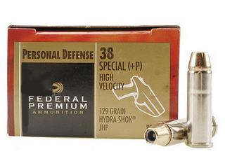 38 Special by Federal +P, HydraShok, 129gr. Jacketed Hollow Point, Per 20