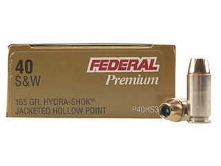 40 Smith & Wesson by Federal 40 S&W, 165gr, Hydra-Shok Jacketed Hollow Point, (Per 20)