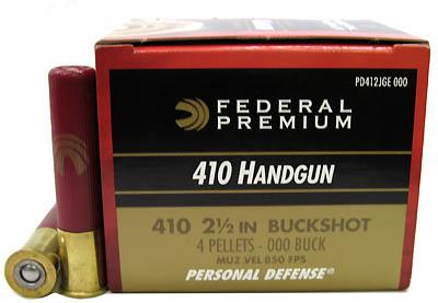 410 Shotshells by Federal Personal Defence, 2.5 000-Buck (Per 20)