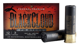 12 Gauge Shotshells by Federal Black Cloud, 3, 1-1/4oz, BB, (Per25)