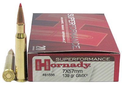7x57 Ammunition by Hornady Superformance 139 GR GMX (Per 20)