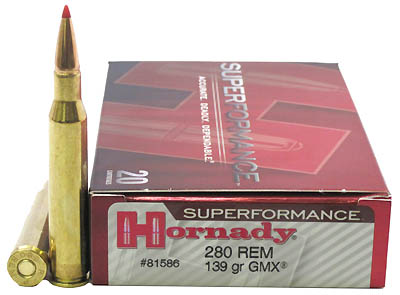 280 Remington Ammunition by Hornady Superformance 139gr GMX (Per 20)