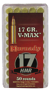 17 HMR Ammunition by Hornady 17 HMR 17gr V-Max (50)