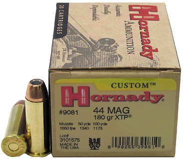 44 Magnum by Hornady 44 Mag, 180 Gr, JHP/XTP, (Per 20)
