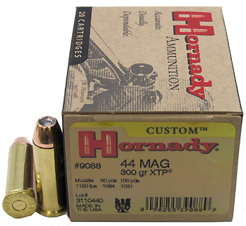 44 Magnum by Hornady 44 Mag, 300 Gr, JHP/XTP, (Per 20)