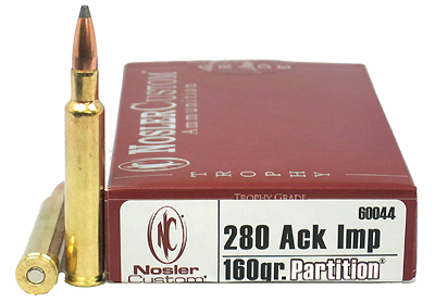 .280 Remington Ack Imp, Trophy Ammunition 160gr Partition (Per 20)