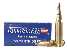 308 Winchester by Ultramax 308 Win, 168gr, Sierra Boattail HP-Match, (Per 20)