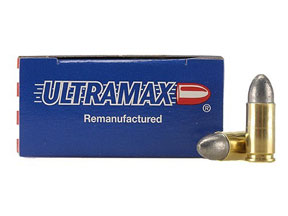 9mm Luger by Ultramax 9mm Luger, 125gr, Round Nose Lead, (Per 50)