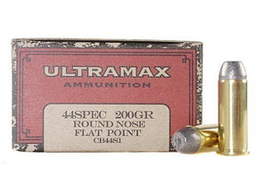 44 Special by Ultramax, 200 gr Round Nose Flat Point Lead New (Per 50)