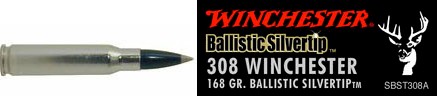 308 Winchester by Winchester 308 Win, Supreme 168gr., Ballistic Silvertip (Per 20)