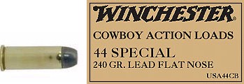 44 S&W Special by Winchester 44 S&W Specia,l 240gr, Cowboy Loads Lead, (Per 50)