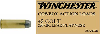 45 Colt by Winchester 45 Colt, 250gr, Cowboy Loads Lead, (Per 50)