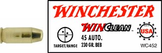 45 Automatic by Winchester 45 Auto, 230gr, WinClean Brass Enclosed Base, (Per 50)