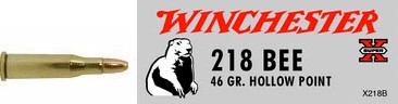 218 Bee by Winchester, 46Gr.,Hollow Point, Super X (Per 50)