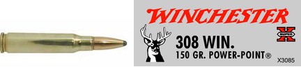 308 Winchester by Winchester 308 Win, 150gr, Super-X Power-Point, (Per 20)