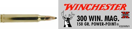 300 Winchester Magnum by Winchester 300 Win Mag, 150gr, Super-X Power-Point, (Per 20)