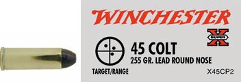 45 Colt by Winchester 45 Colt, 255gr, Super-X Lead Round Nose, (Per 20)