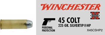 45 Colt by Winchester 45 Colt, 225gr, Super-X Silvertip Hollow Point, (Per 20)