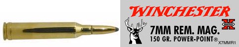 7mm Magnum by Winchester 7mm Mag, 150gr, Super-X Power-Point, (Per 20)
