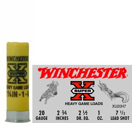 20 Gauge by Winchester 20 Gauge 2 3/4, 1oz 7 1/2 Shot, (Per 25)